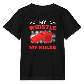 Meine Pfeife meine Regeln Schiedsrichter - Stanley/Stella Kinder T-Shirt MINI CREATOR  - Schwarz - Vorne - Mikhail (115cm)