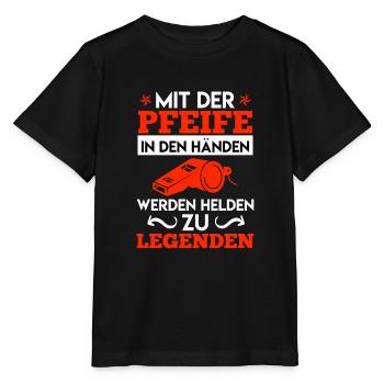 Mit der Pfeife in den Händen - Stanley/Stella Kinder T-Shirt MINI CREATOR  - Schwarz - Vorne - Mikhail (115cm)