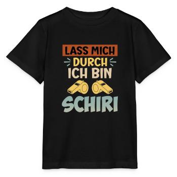 Lass mich durch ich bin der Schiri Schiedsrichter - Stanley/Stella Kinder T-Shirt MINI CREATOR  - Schwarz - Vorne - Mikhail (115cm)