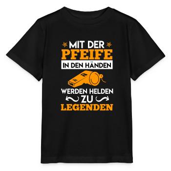 Mit der Pfeife in den Händen - Stanley/Stella Kinder T-Shirt MINI CREATOR  - Schwarz - Vorne - Mikhail (115cm)