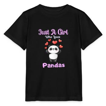 Nur ein Mädchen das Pandas liebt Panda Bär Shirts - Stanley/Stella Kinder T-Shirt MINI CREATOR  - Schwarz - Vorne - Mikhail (115cm)