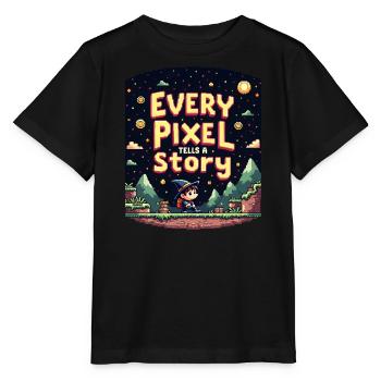Chaque pixel raconte une histoire - Retro Gaming - T-shirt bio MINI CREATOR Stanley/Stella Enfant - noir - Devant - Mikhail (115cm)