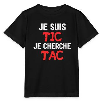Je Suis TIC Je Cherche TAC - T-shirt bio MINI CREATOR Stanley/Stella Enfant - noir - Devant - Mikhail (115cm)
