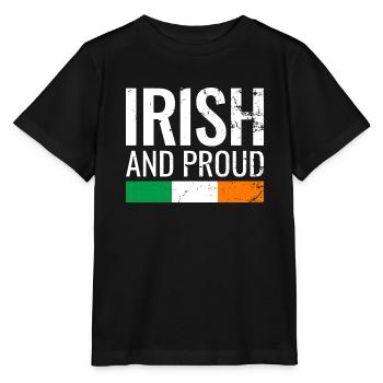 Irish And Proud Ireland Irish Flag Irish - Stanley/Stella MINI CREATOR Kids’ T-Shirt - black - Front - Mikhail (115cm)