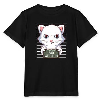 Investigation Feline Feral Claws Arrogant 66452 - Stanley/Stella MINI CREATOR Kids’ T-Shirt - black - Front - Mikhail (115cm)
