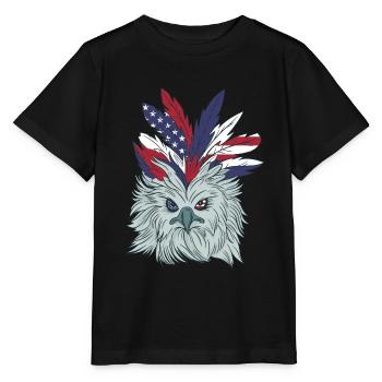 4 juillet Amérique USA Independence Day Eagle - T-shirt bio MINI CREATOR Stanley/Stella Enfant - noir - Devant - Mikhail (115cm)