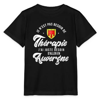 Auvergne thérapie Humour Auvergnat - T-shirt bio MINI CREATOR Stanley/Stella Enfant - noir - Devant - Mikhail (115cm)