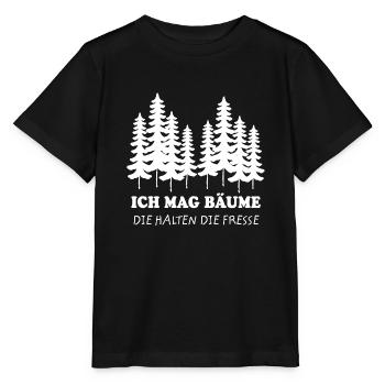 Ich Mag Bäume Die Halten Die Fresse - Stanley/Stella Kinder T-Shirt MINI CREATOR  - Schwarz - Vorne - Mikhail (115cm)