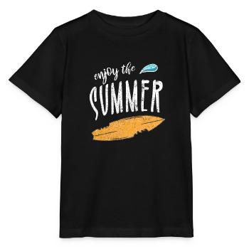 Profiter de l'été - Surf d'été - T-shirt bio MINI CREATOR Stanley/Stella Enfant - noir - Devant - Mikhail (115cm)