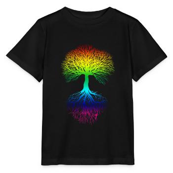 Tree of life, life energy, meditation, happiness - Stanley/Stella MINI CREATOR Kids’ T-Shirt - black - Front - Mikhail (115cm)