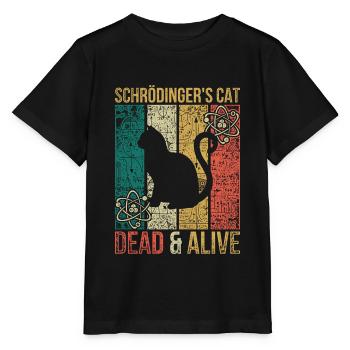 Physik Experiment Schrödingers Katze - Stanley/Stella Kinder T-Shirt MINI CREATOR  - Schwarz - Vorne - Mikhail (115cm)