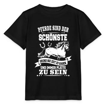 Pferde Pleite Lustiger Pferdespruch Reiter - Stanley/Stella Kinder T-Shirt MINI CREATOR  - Schwarz - Vorne - Mikhail (115cm)