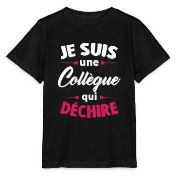 Je Suis Une Collègue Qui Déchire - T-shirt bio MINI CREATOR Stanley/Stella Enfant - noir - Devant - Mikhail (115cm)