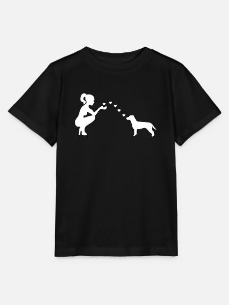 Jack Russell Terrier mit Frau - Stanley/Stella Kinder T-Shirt MINI CREATOR  - Schwarz