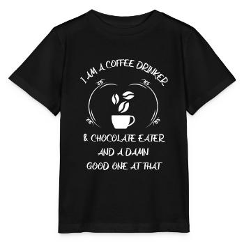 Café, expresso, café et chocolat - T-shirt bio MINI CREATOR Stanley/Stella Enfant - noir - Devant - Mikhail (115cm)