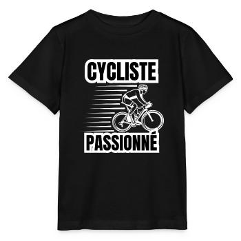 cycliste passionné - T-shirt bio MINI CREATOR Stanley/Stella Enfant - noir - Devant - Mikhail (115cm)
