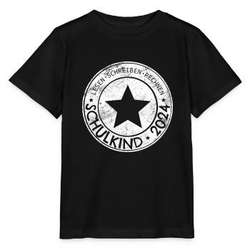 Schulkind 2024 Grundschule 1. Klasse Einschulungw - Stanley/Stella Kinder T-Shirt MINI CREATOR  - Schwarz - Vorne - Mikhail (115cm)