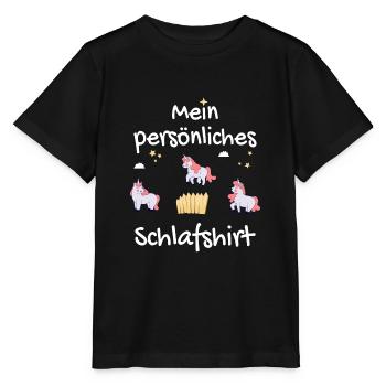Mein persönliches Schlafshirt mit Einhörnern - Stanley/Stella Kinder T-Shirt MINI CREATOR  - Schwarz - Vorne - Mikhail (115cm)