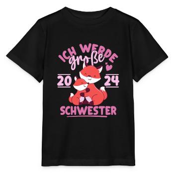 Große Schwester 2024 Mädchen Geschwister Geschenk - Stanley/Stella Kinder T-Shirt MINI CREATOR  - Schwarz - Vorne - Mikhail (115cm)