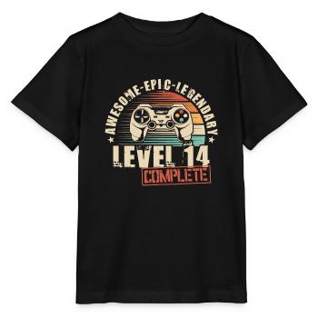 14. Geburtstag Gamer 14 Jahre Level 14 Complete - Stanley/Stella Kinder T-Shirt MINI CREATOR  - Schwarz - Vorne - Mikhail (115cm)