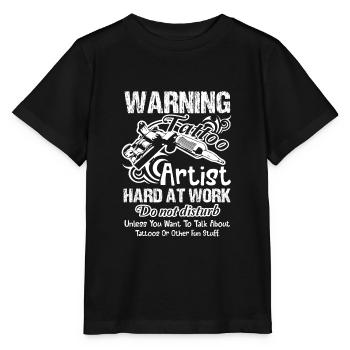 Tätowierer Tätowierer Warnung - Stanley/Stella Kinder T-Shirt MINI CREATOR  - Schwarz - Vorne - Mikhail (115cm)