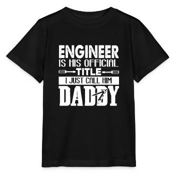 Ingénieur ingénieur papa - T-shirt bio MINI CREATOR Stanley/Stella Enfant - noir - Devant - Mikhail (115cm)
