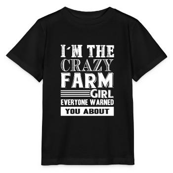 Farmer Crazy Farm Girl - Stanley/Stella Kinder T-Shirt MINI CREATOR  - Schwarz - Vorne - Mikhail (115cm)