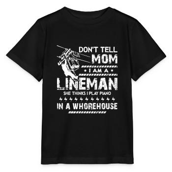 Monteur de lignes, je suis un monteur de lignes - T-shirt bio MINI CREATOR Stanley/Stella Enfant - noir - Devant - Mikhail (115cm)