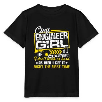 Civil Engineer Civil Engineer Girl - Stanley/Stella MINI CREATOR Kids’ T-Shirt - black - Front - Mikhail (115cm)