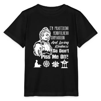 Buddha Buddha Practicing - Stanley/Stella MINI CREATOR Kids’ T-Shirt - black - Front - Mikhail (115cm)