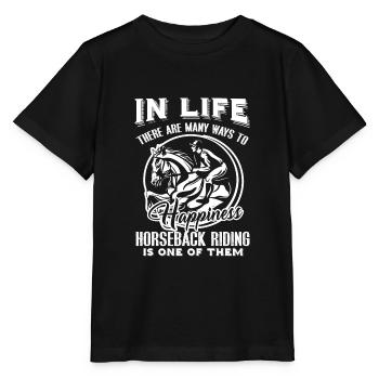Reiten Reiten Reiten Glück - Stanley/Stella Kinder T-Shirt MINI CREATOR  - Schwarz - Vorne - Mikhail (115cm)