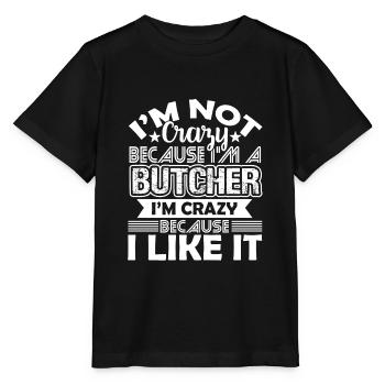 Butcher aime être un boucher - T-shirt bio MINI CREATOR Stanley/Stella Enfant - noir - Devant - Mikhail (115cm)