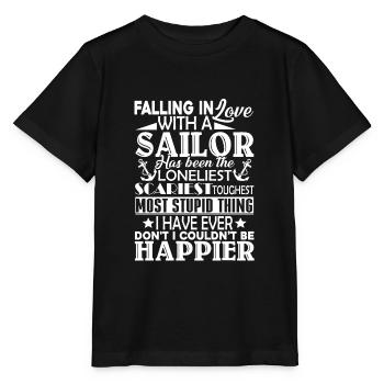 Sailor tombe amoureux de Sailor - T-shirt bio MINI CREATOR Stanley/Stella Enfant - noir - Devant - Mikhail (115cm)