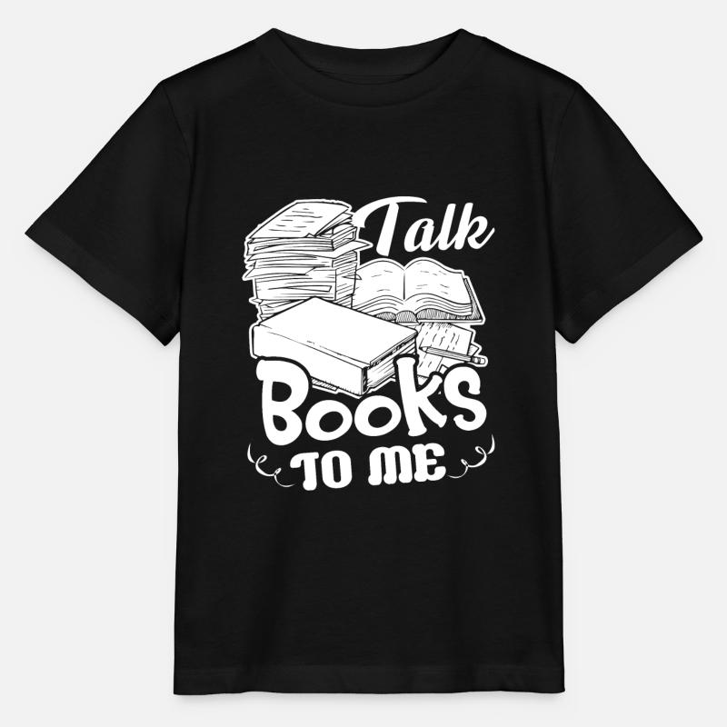 Bibliothekar Talk Books To Librarian - Stanley/Stella Kinder T-Shirt MINI CREATOR  - Schwarz