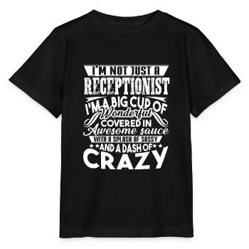 Réceptionniste Je ne suis pas seulement réceptionniste - T-shirt bio MINI CREATOR Stanley/Stella Enfant - noir - Devant - Mikhail (115cm)