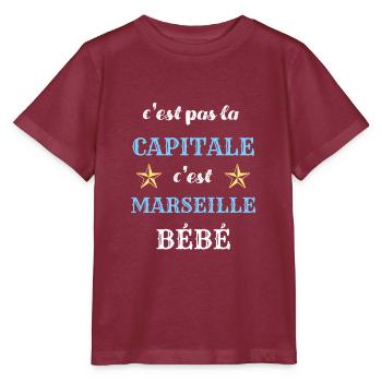 c'est pas la capitale humour - T-shirt bio MINI CREATOR Stanley/Stella Enfant - bordeaux - Devant - Kain (125cm)