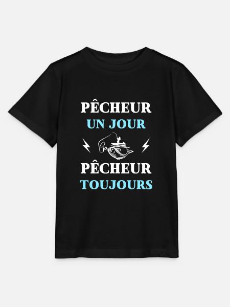 pecheur un jour toujours humour peche homme cadeau - T-shirt bio MINI CREATOR Stanley/Stella Enfant - noir