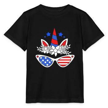 Vierter Juli Nationalfarben Nationalfeiertag USA - Stanley/Stella Kinder T-Shirt MINI CREATOR  - Schwarz - Vorne - Mikhail (115cm)