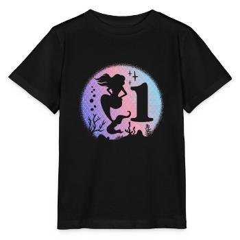 Anniversaire Fille 1 an Sirène Sirène Sirène Sirène Sirène - T-shirt bio MINI CREATOR Stanley/Stella Enfant - noir - Devant - Mikhail (115cm)