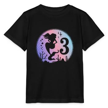 Anniversaire Fille 3 ans Sirène Sirène Sirène Sirène Sirène - T-shirt bio MINI CREATOR Stanley/Stella Enfant - noir - Devant - Mikhail (115cm)