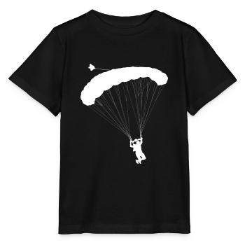 Paragliding parachute flying parachuting - Stanley/Stella MINI CREATOR Kids’ T-Shirt - black - Front - Mikhail (115cm)