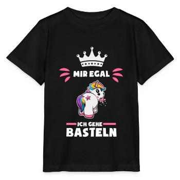 Einhorn Basteln Geschenk - Stanley/Stella Kinder T-Shirt MINI CREATOR  - Schwarz - Vorne - Mikhail (115cm)