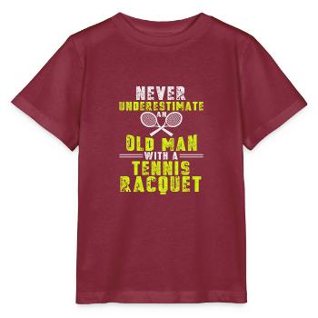 Drôle de chemise de tennis - Ne sous-estimez jamais - T-shirt bio MINI CREATOR Stanley/Stella Enfant - bordeaux - Devant - Kain (125cm)