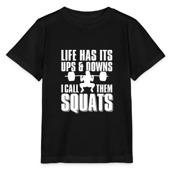 Life has its ups and downs, Weightlifting Frau - Stanley/Stella Kinder T-Shirt MINI CREATOR  - Schwarz - Vorne - Mikhail (115cm)