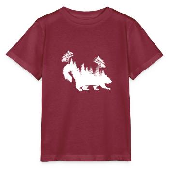 Conception de forêt d'écureuil pour les amoureux de la nature - T-shirt bio MINI CREATOR Stanley/Stella Enfant - bordeaux - Devant - Kain (125cm)