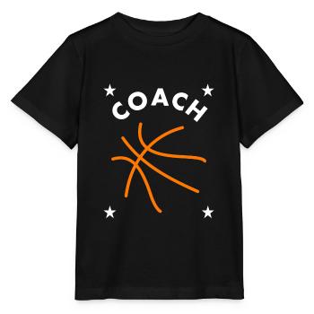Basket-ball basket-ball coach - T-shirt bio MINI CREATOR Stanley/Stella Enfant - noir - Devant - Mikhail (115cm)