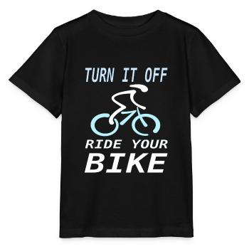 Les cyclistes disent un cadeau de tour à vélo à vélo - T-shirt bio MINI CREATOR Stanley/Stella Enfant - noir - Devant - Mikhail (115cm)