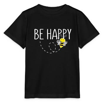 Be Happy Bee Statement Happy - Stanley/Stella MINI CREATOR Kids’ T-Shirt - black - Front - Mikhail (115cm)
