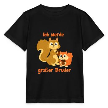 Ich werde großer Bruder - Eichhörnchen - Stanley/Stella Kinder T-Shirt MINI CREATOR  - Schwarz - Vorne - Mikhail (115cm)