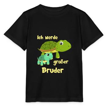 Ich werde großer Bruder - Schildkröte - Stanley/Stella Kinder T-Shirt MINI CREATOR  - Schwarz - Vorne - Mikhail (115cm)